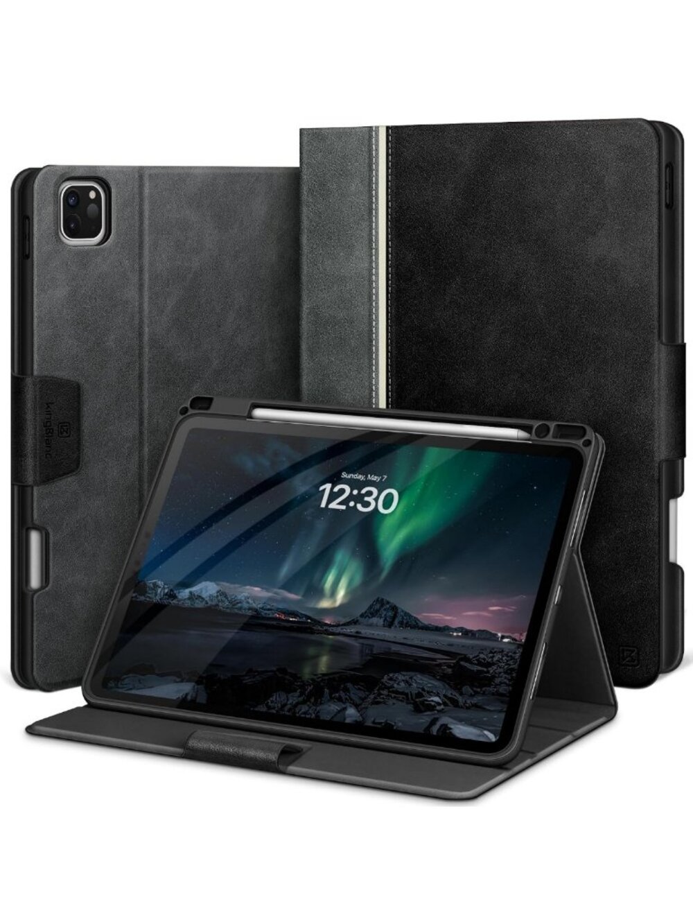 Stylish Black Book-Style Case for iPad Pro 11" (M5 2025/M4 2024) - Slim